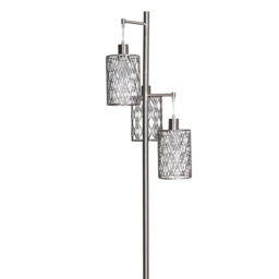 Maya 3 Light Silver Metal Floor Lamp - Wilko - thumbnail 4