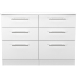 Crowndale Sherwood 6 Drawer Porcelain Matt Chest of Drawers - White - Wilko - thumbnail 3