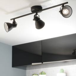 EGLO Seras 2 Steel Black Circular 3 Wall Spotlight - Size: 59.5 x 6.5 x 59.5cm - Wilko - thumbnail 5