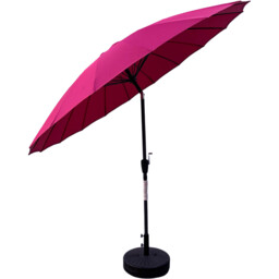 Shanghai 2.7m Crank and Tilt Parasol Rose Red - Wilko - thumbnail 3
