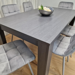 Kosy Koala 6 Seater Velvet Arrow Design Dining Set Grey - Portland - Wilko - thumbnail 7