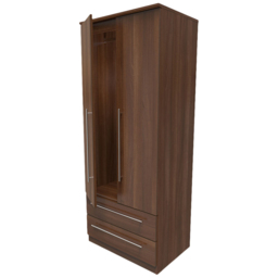 Crowndale Sherwood 2 Door 2 Drawer Noche Walnut Wardrobe - Size: 2 Door, 2 Drawer - Brown - Wilko - thumbnail 6