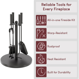 Fire Vida 5 Piece Warwick Companion Set - Size: H 48 x W 16 x D 20 cm - Wilko - thumbnail 4