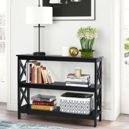 Costway 2 Shelf Black Industrial Console Table - Size: 110 x 40 x 14cm - Wilko - thumbnail 7
