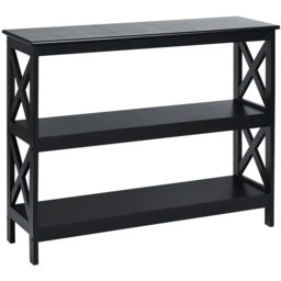 Costway 2 Shelf Black Industrial Console Table - Size: 110 x 40 x 14cm - Wilko - thumbnail 3