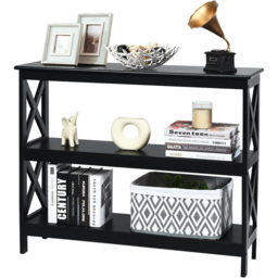 Costway 2 Shelf Black Industrial Console Table - Size: 110 x 40 x 14cm - Wilko - thumbnail 5