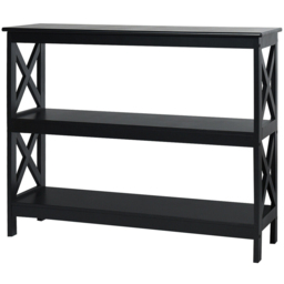 Costway 2 Shelf Black Industrial Console Table - Size: 110 x 40 x 14cm - Wilko - thumbnail 4