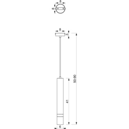 Milagro Joker Blue Pendant Lamp230V - Size: 8 x 8 x 90cm - Wilko - thumbnail 7