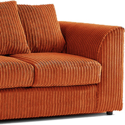 Luxor 6 Seater Orange Jumbo Cord Scatter Back Sofa Suite - Wilko - thumbnail 5