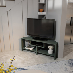 Decorotika Maldives 3 Shelf Green Corner TV Unit - Size: 46.8 x 120 x 19.6cm - Wilko - thumbnail 4