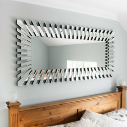 Starburst Stylised All Glass Wall Mirror 170 x 82cm - Black - MirrorOutlet - Wilko - thumbnail 6