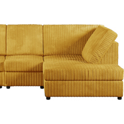 Luxor 4 Seater Mustard Jumbo Cord Right Hand Facing Full Back L Shaped Corner Sofa Set - Yellow - Wilko - thumbnail 5
