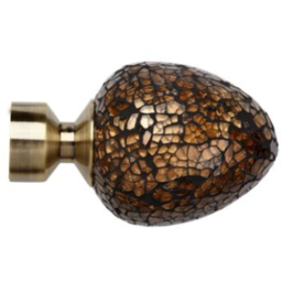 New Edge Blinds 80cm Fixed Length Antique Brass Eyelet Metal Curtain Pole Set with Alexia Finial - Wilko - thumbnail 3