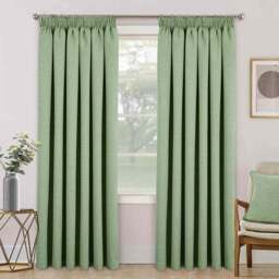 Divante Dusk Blackout Thermal Curtains - Green/183cm/168cm - Wilko - thumbnail 3