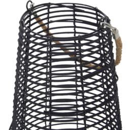 Premier Housewares Lentigo Black Rattan Lantern Large - Size: 25 x 41 x 25cm - Wilko - thumbnail 5