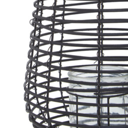 Premier Housewares Lentigo Black Rattan Lantern Large - Size: 25 x 41 x 25cm - Wilko - thumbnail 6