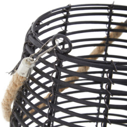 Premier Housewares Lentigo Black Rattan Lantern Large - Size: 25 x 41 x 25cm - Wilko - thumbnail 4