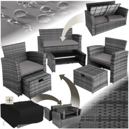 tectake Modena 4 Seater Grey Garden Furniture Set - Wilko - thumbnail 3