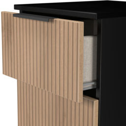 Crowndale Java 3 Drawer Slatt Effect and Black Bedside Cabinet - Wilko - thumbnail 7