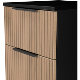 Crowndale Java 3 Drawer Slatt Effect and Black Bedside Cabinet - Wilko - thumbnail 6