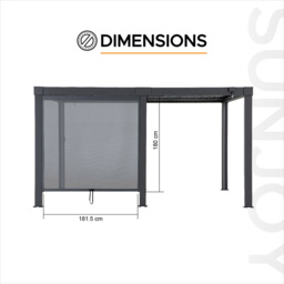 Sunjoy 2 x 3m Multi Gazebo Single Piece Rolling Screen - Size: 10 x 18 x 190cm - Grey - Wilko - thumbnail 6
