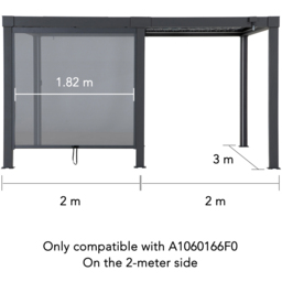Sunjoy 2 x 3m Multi Gazebo Single Piece Rolling Screen - Size: 10 x 18 x 190cm - Grey - Wilko - thumbnail 7
