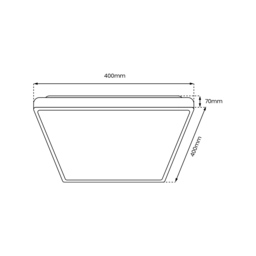 Milagro Quadro Black Ceiling Lamp 230V - Size: 40 x 40 x 7cm - Wilko - thumbnail 6