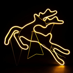 Shatchi Warm White LED Jumping Reindeer Neon Rope Silhouette - Size: 30 x 3 x 1.5cm - Yellow - Wilko - thumbnail 4