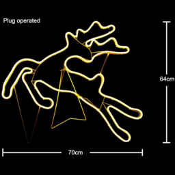 Shatchi Warm White LED Jumping Reindeer Neon Rope Silhouette - Size: 30 x 3 x 1.5cm - Yellow - Wilko - thumbnail 5