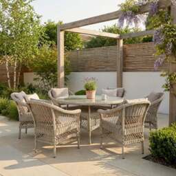 Granada 6 Seater Dining Set - Malay - Wilko