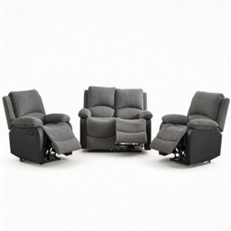 Furniture One 4 Seater Grey Sectional Corduroy Electric Recliner Sofa - Wilko - thumbnail 3
