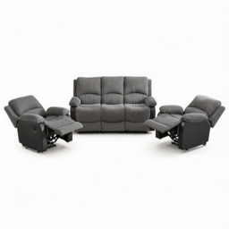 Furniture One 4 Seater Grey Sectional Corduroy Electric Recliner Sofa - Wilko - thumbnail 4