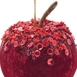 The Seasonal Gift Co Red Velvet Apple Bauble 17cm - Size: 1 Piece - The Seasonal Gift Co. - Wilko - thumbnail 4