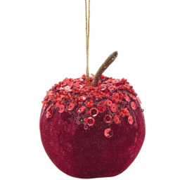 The Seasonal Gift Co Red Velvet Apple Bauble 17cm - Size: 1 Piece - The Seasonal Gift Co. - Wilko - thumbnail 3