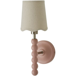 ValueLights Scallop Shade Rose Pink Bobbin LED Wall Light with Bulb - Size: 35 x 12 x 16cm - Wilko