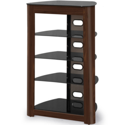 Centurion Supports Zinnia 5 Shelf Black Glass with Walnut Fascia Flat Screen - Size: 102 x 68 x 49cm - Multi - Wilko - thumbnail 7