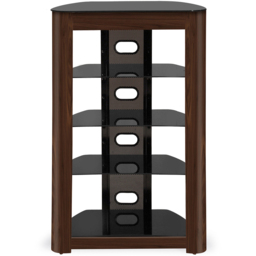 Centurion Supports Zinnia 5 Shelf Black Glass with Walnut Fascia Flat Screen - Size: 102 x 68 x 49cm - Multi - Wilko - thumbnail 6