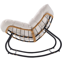 Living and Home White Cushion PE Rattan Rocking Chair - Size: Single - Wilko - thumbnail 4