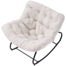 Living and Home White Cushion PE Rattan Rocking Chair - Size: Single - Wilko - thumbnail 3