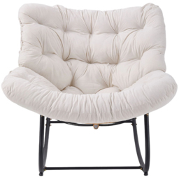 Living and Home White Cushion PE Rattan Rocking Chair - Size: Single - Wilko - thumbnail 5