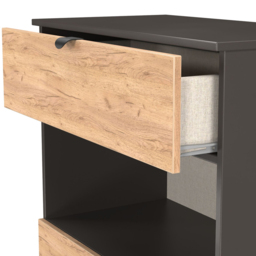Crowndale Bora 2 Drawer Single Shelf Gold Oak and Graphite Storage Unit - Grey - Wilko - thumbnail 6