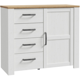 Florence Single Door 4 Drawer Riviera Oak and Navy Chest of Drawers - Multi - Furniture To Go - Wilko - thumbnail 3