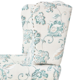 Living and Home White and Green Velvet and Linen Vintage Upholstered Armchair - Size: Single - Cream - Wilko - thumbnail 6