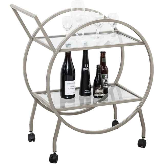 Silver Finish Vintage Style Drinks Trolley - Wilko - image 1