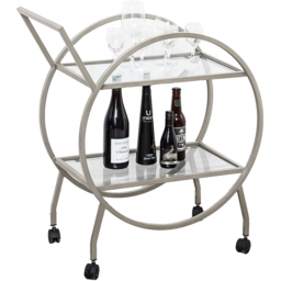 Silver Finish Vintage Style Drinks Trolley - Wilko