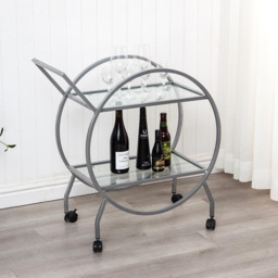 Silver Finish Vintage Style Drinks Trolley - Wilko - thumbnail 3