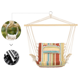Outsunny Hanging Hammock Chair - Size: 106 x 53 x 100cm - Multi - Wilko - thumbnail 4