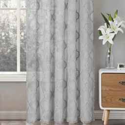 Velosso Tufted Grey Mariella Sheer Voile Panel Curtain 150 x 137cm - Size: w 150 x D 137cm - Wilko - thumbnail 4