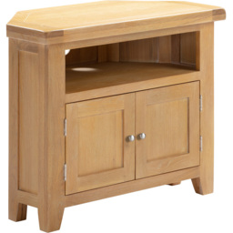 Seconique Windsor 2 Door Natural Oak Corner TV Unit - Size: 65 x 80 x 40cm - Wilko - thumbnail 3