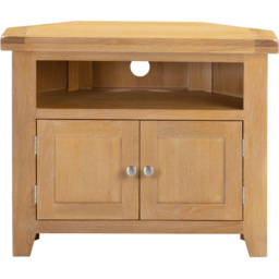 Seconique Windsor 2 Door Natural Oak Corner TV Unit - Size: 65 x 80 x 40cm - Wilko - thumbnail 4